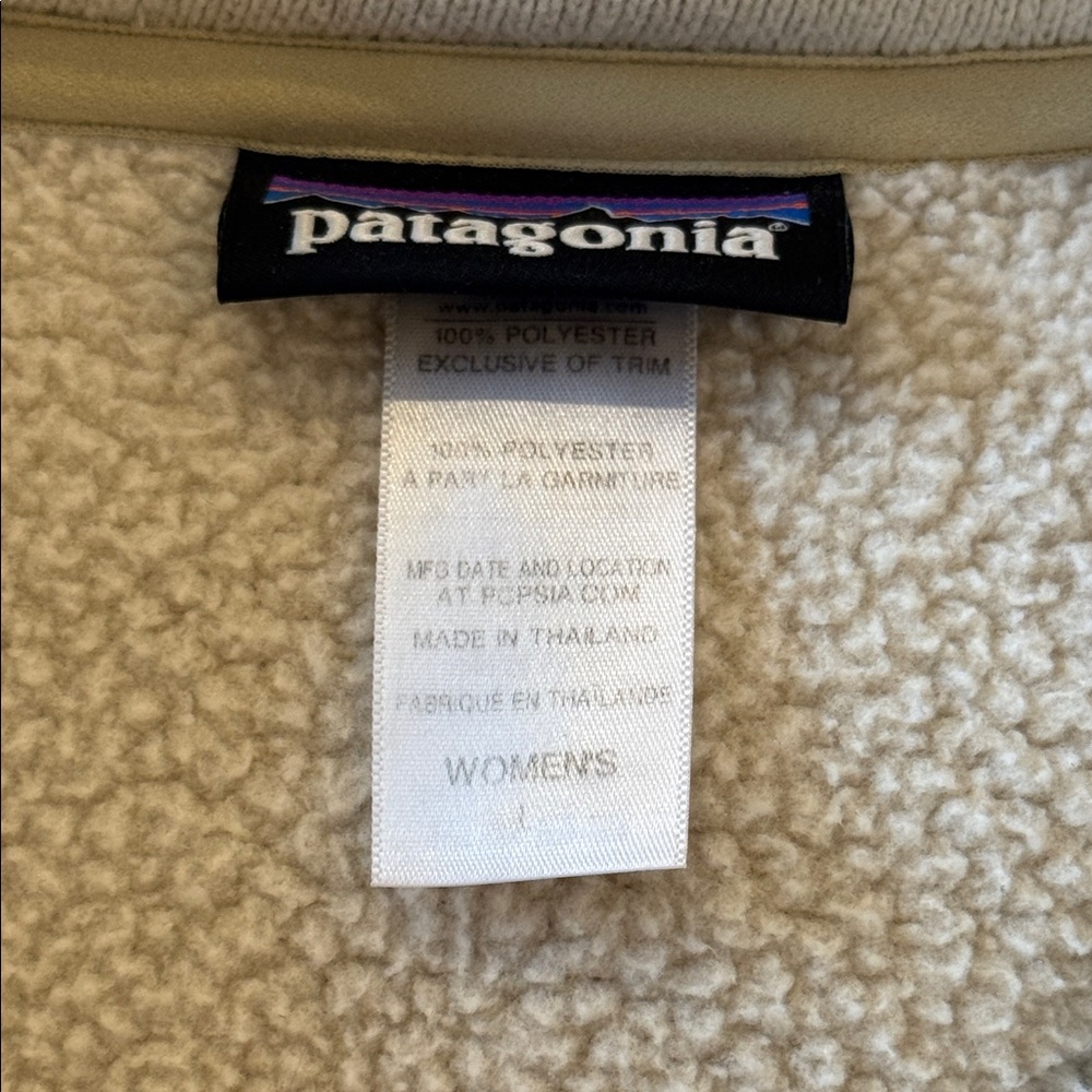 Patagonia Women's Cream 1/4-Zip Sweater Size L - Picture 4 of 8